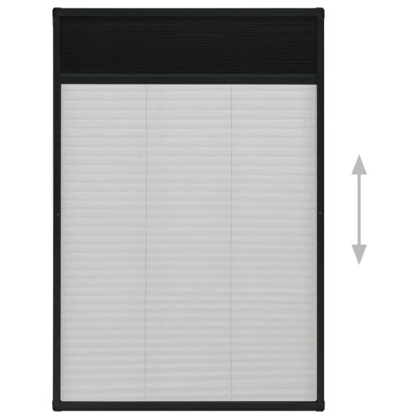 Insektenschutz-Plissee für Fenster Aluminium Anthrazit 80x160cm