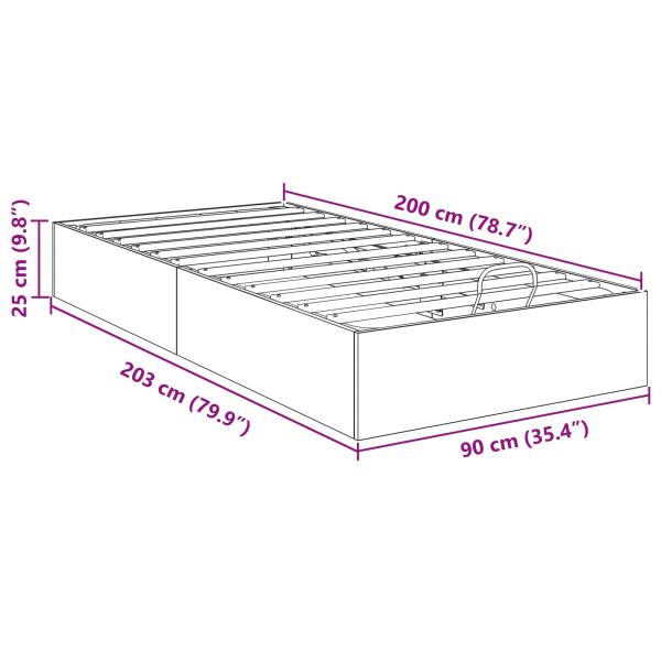 Ottoman Bettgestell Altholz 193 x 120 x 25 cm Spanplatte