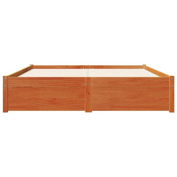 Bettrahmen Wachsbraun 150 x 200 cm Massivholz Kiefer