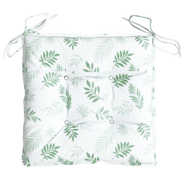 Stuhlkissen 6 Stk. Blattmuster 40x40x7 cm Stoff