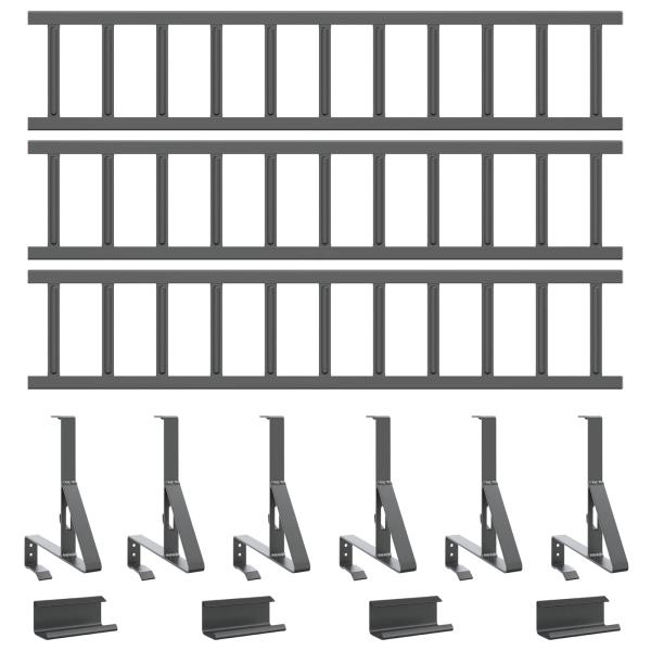 Dachschneeschild Anthrazit 300 x 29,5 x 34,5 cm Stahl