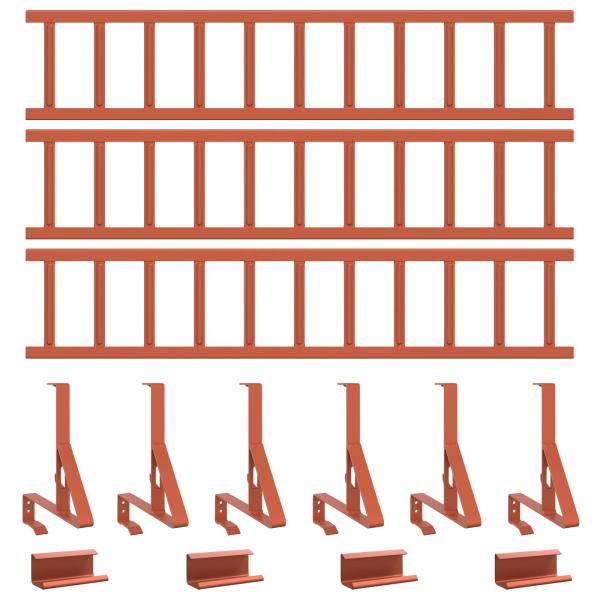 Dachschneeschild Rot 300 x 29,5 x 34,5 cm Stahl