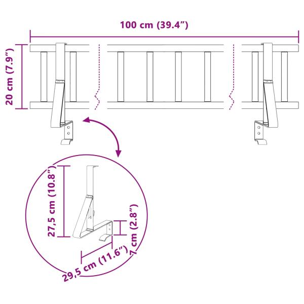 Dachschneeschild Schwarz 100 x 29,5 x 34,5 cm Stahl
