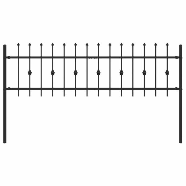 Spießzaun Schwarz 200 x 130 cm Pulverbeschichteter Stahl