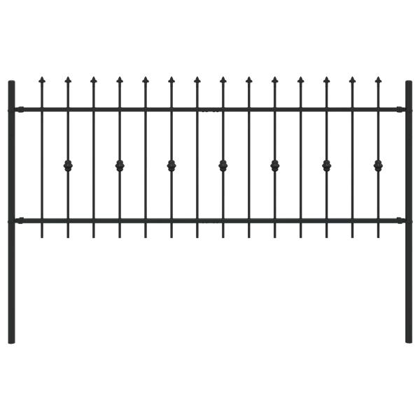 Spießzaun Schwarz 200 x 130 cm Pulverbeschichteter Stahl