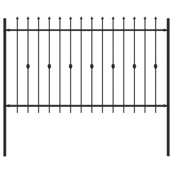 Spießzaun Schwarz 200 x 130 cm Pulverbeschichteter Stahl