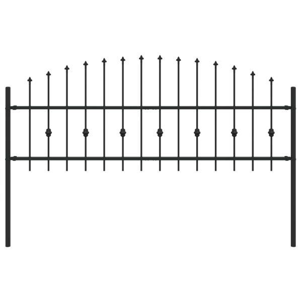 Spießzaun Schwarz 200 x 130 cm Pulverbeschichteter Stahl