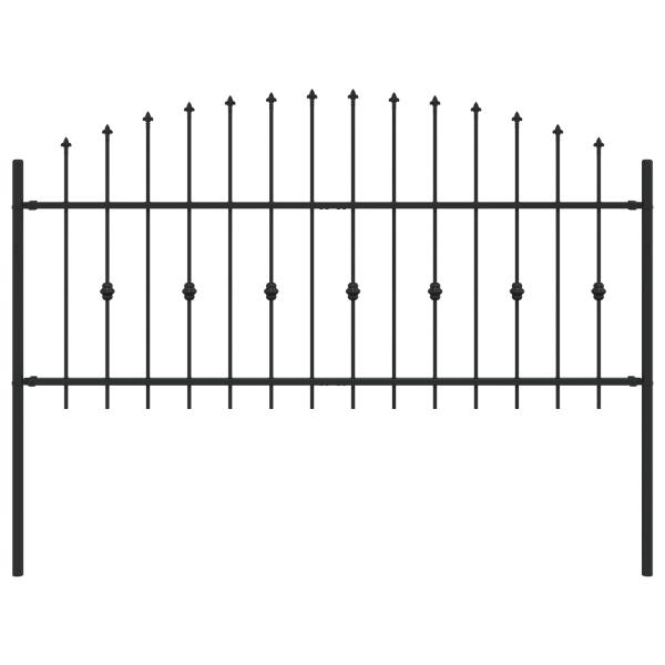 Spießzaun Schwarz 200 x 130 cm Pulverbeschichteter Stahl