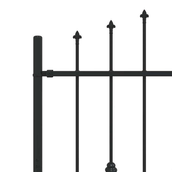 Spießzaun Schwarz 200 x 150 cm Pulverbeschichteter Stahl