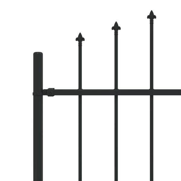 Spießzaun Schwarz 200 x 130 cm Pulverbeschichteter Stahl