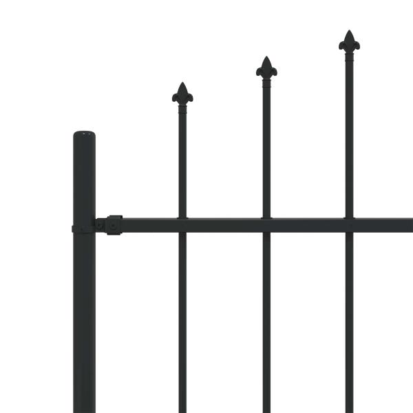 Spießzaun Schwarz 200 x 200 cm Pulverbeschichteter Stahl
