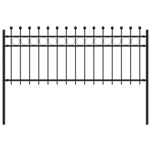 Ringzaun Schwarz 200 x 130 cm Pulverbeschichteter Stahl