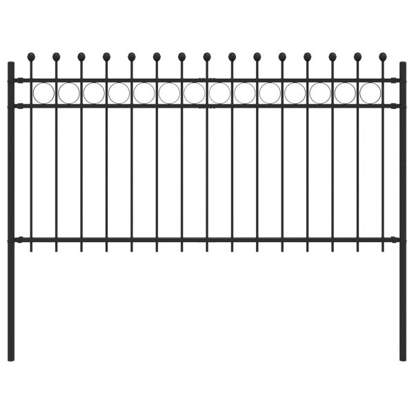 Ringzaun Schwarz 200 x 150 cm Pulverbeschichteter Stahl