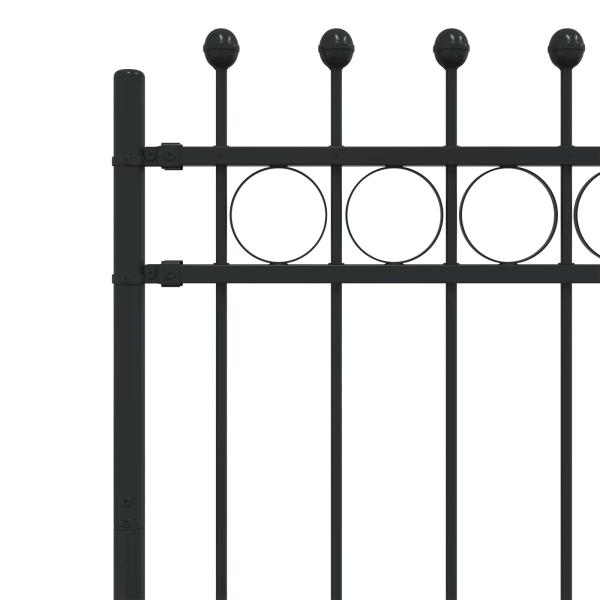 Ringzaun Schwarz 200 x 150 cm Pulverbeschichteter Stahl