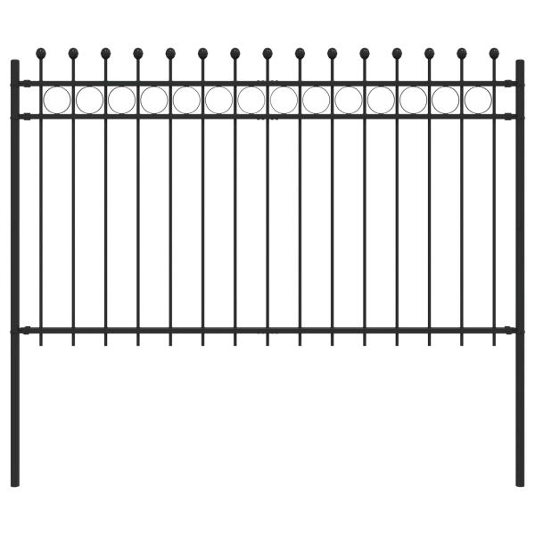 Ringzaun Schwarz 200 x 130 cm Pulverbeschichteter Stahl