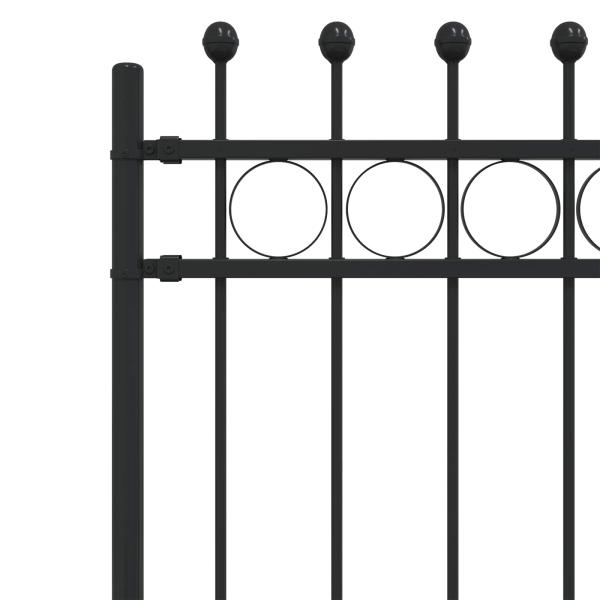 Ringzaun Schwarz 200 x 130 cm Pulverbeschichteter Stahl