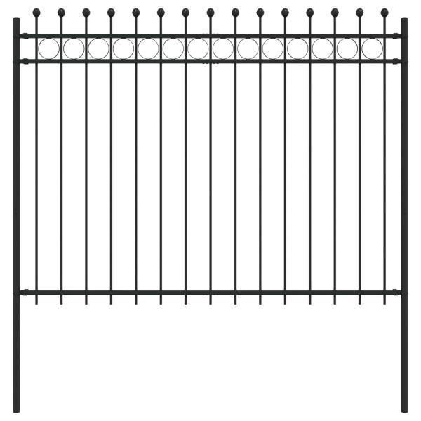 Ringzaun Schwarz 200 x 200 cm Pulverbeschichteter Stahl