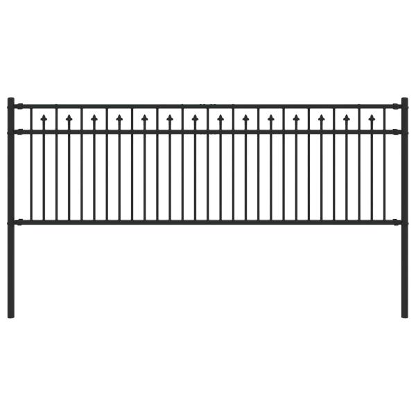 Spitzenzaun Schwarz 200 x 110 cm Pulverbeschichteter Stahl