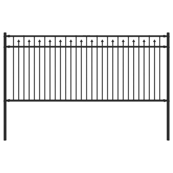 Spitzenzaun Schwarz 200 x 130 cm Pulverbeschichteter Stahl