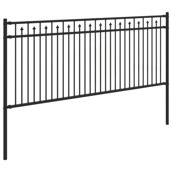 Spitzenzaun Schwarz 200 x 130 cm Pulverbeschichteter Stahl