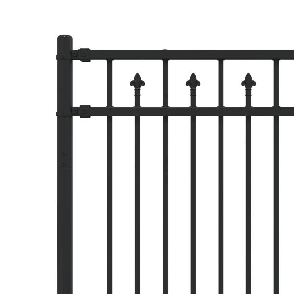 Spitzenzaun Schwarz 200 x 130 cm Pulverbeschichteter Stahl