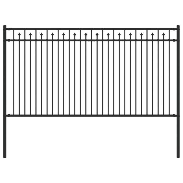 Spitzenzaun Schwarz 200 x 150 cm Pulverbeschichteter Stahl