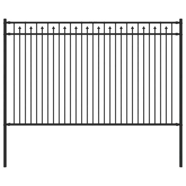 Spitzenzaun Schwarz 200 x 166 cm Pulverbeschichteter Stahl