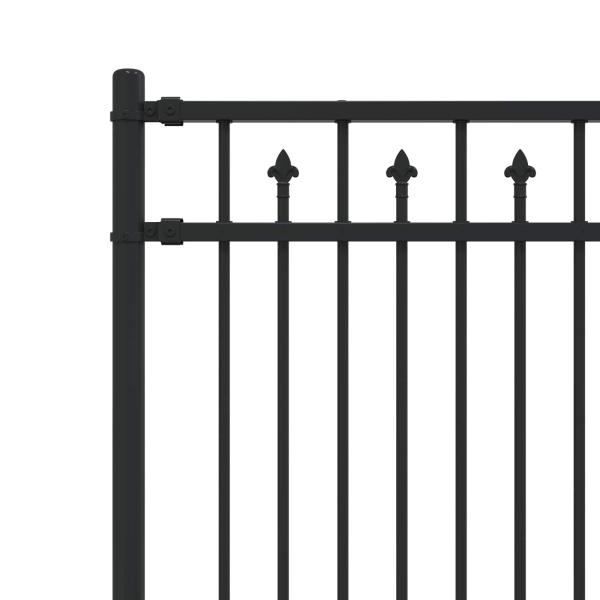 Spitzenzaun Schwarz 200 x 200 cm Pulverbeschichteter Stahl