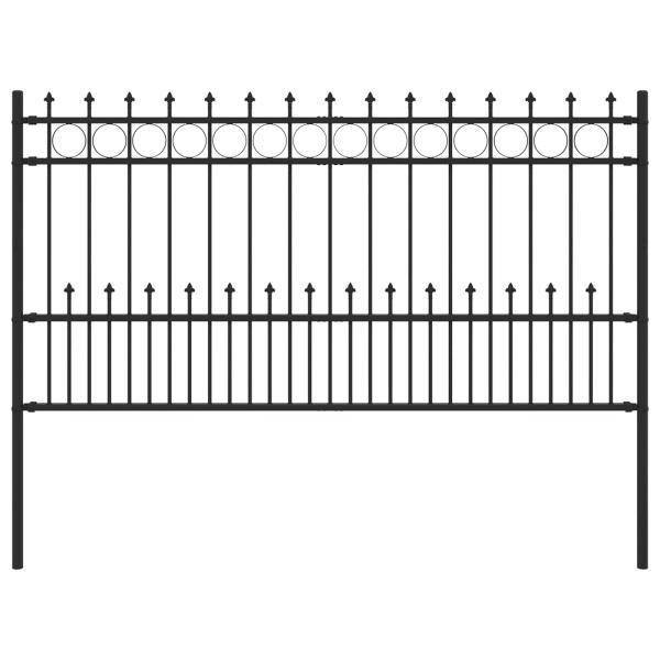 Spike-Ringzaun Schwarz 200 x 150 cm Pulverbeschichteter Stahl