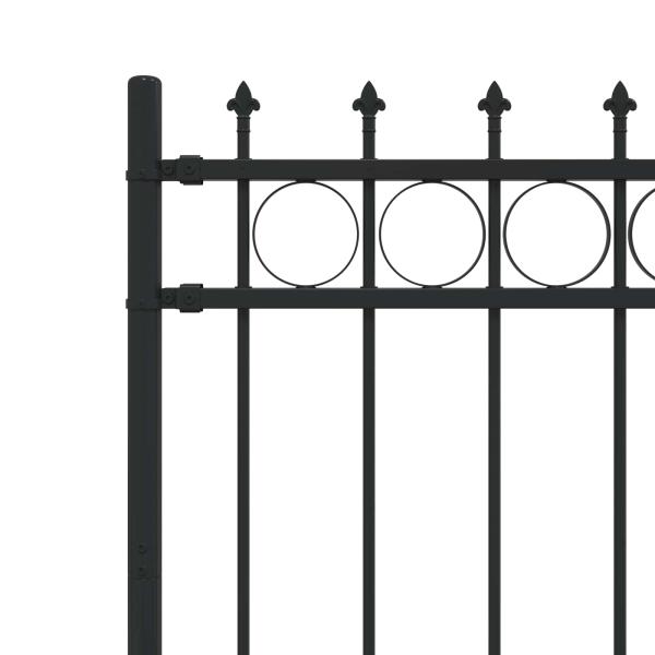 Spike-Ringzaun Schwarz 200 x 150 cm Pulverbeschichteter Stahl