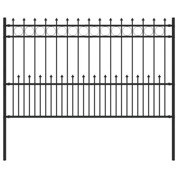 Spike-Ringzaun Schwarz 200 x 130 cm Pulverbeschichteter Stahl