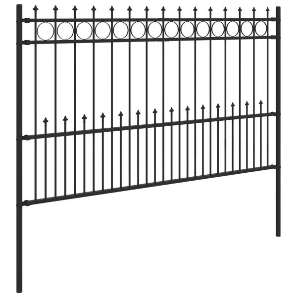 Spike-Ringzaun Schwarz 200 x 130 cm Pulverbeschichteter Stahl