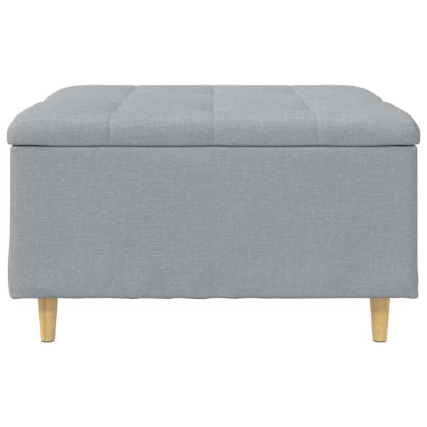 Knopf Hocker mit Kissen Hellgrau 80 x 80 x 45 cm Stoff