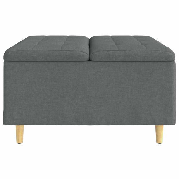 Knopf Hocker mit Kissen Dunkelgrau 80 x 80 x 45 cm Stoff