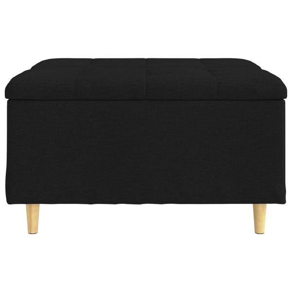 ARDEBO.de - Knopf Hocker mit Kissen Schwarz 80 x 80 x 45 cm Stoff