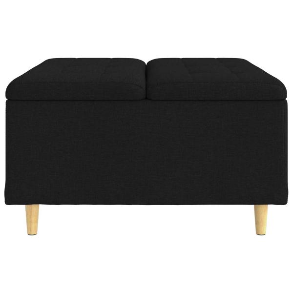 Knopf Hocker mit Kissen Schwarz 80 x 80 x 45 cm Stoff