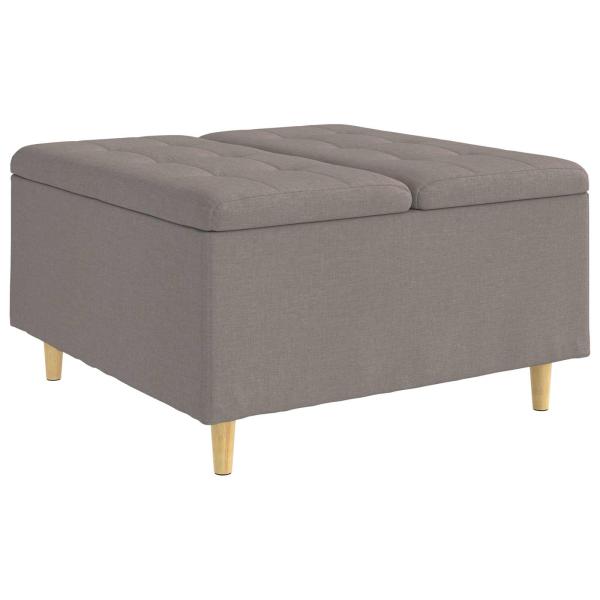 Knopf Hocker mit Kissen Taupe 80 x 80 x 45 cm Stoff