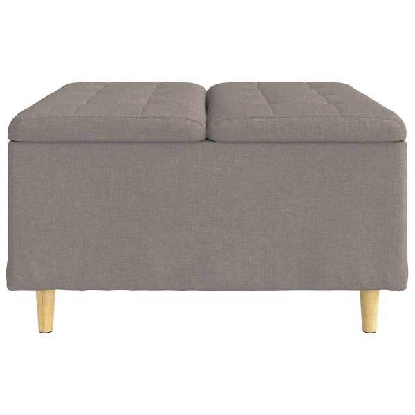 Knopf Hocker mit Kissen Taupe 80 x 80 x 45 cm Stoff