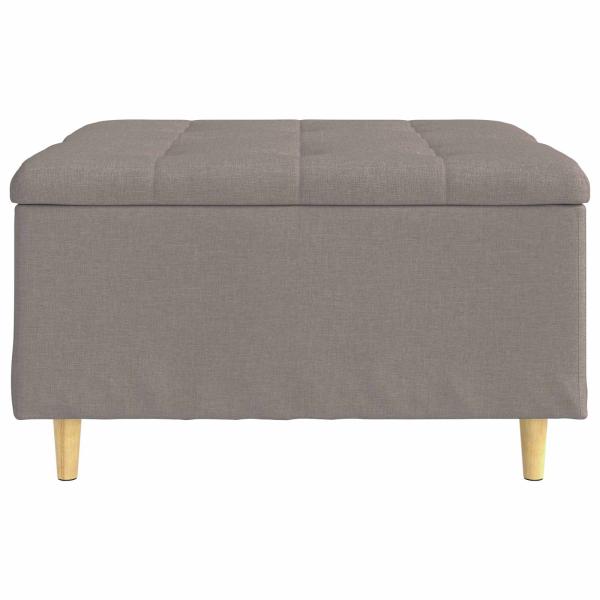 Knopf Hocker mit Kissen Taupe 80 x 80 x 45 cm Stoff