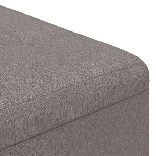 Knopf Hocker mit Kissen Taupe 80 x 80 x 45 cm Stoff