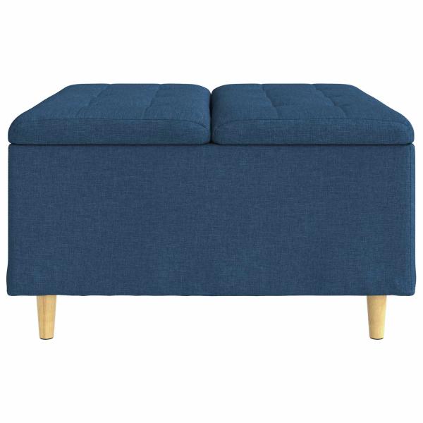 Knopf Hocker mit Kissen Blau 80 x 80 x 45 cm Stoff