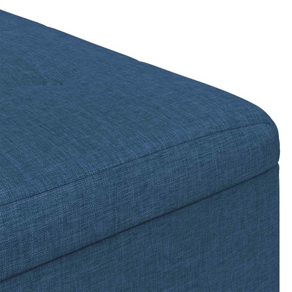 Knopf Hocker mit Kissen Blau 80 x 80 x 45 cm Stoff