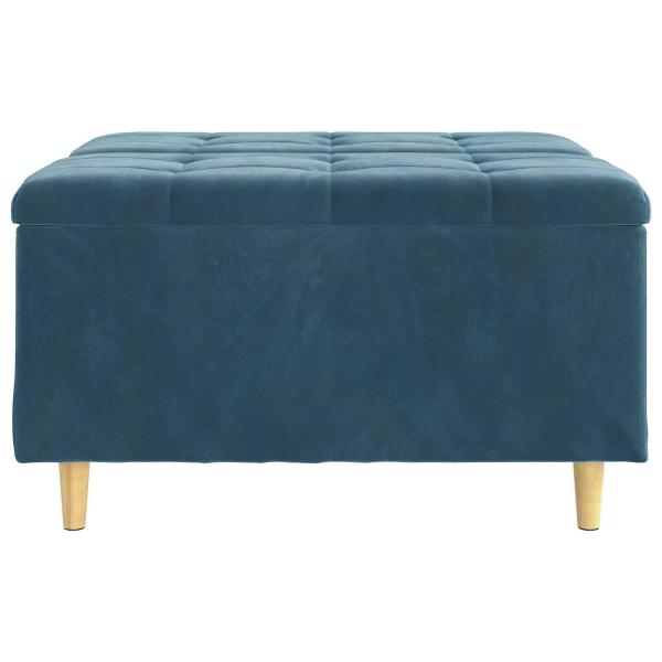 Knopf Hocker mit Kissen Blau 80 x 80 x 45 cm Samt