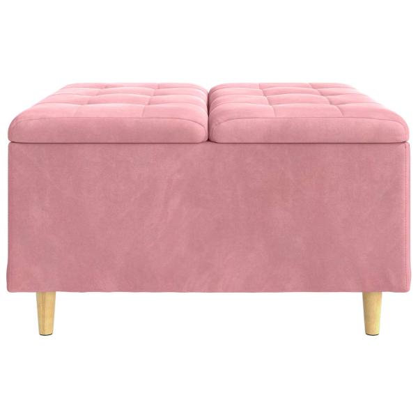 Knopf Hocker mit Kissen Rosa 80 x 80 x 45 cm Samt