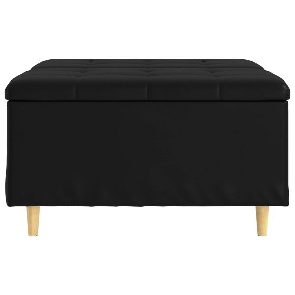 Knopf Hocker mit Kissen Schwarz 80 x 80 x 45 cm Kunstleder