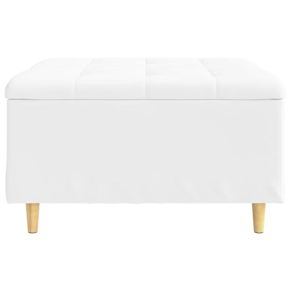 Knopf Hocker mit Kissen Weiß 80 x 80 x 45 cm Kunstleder