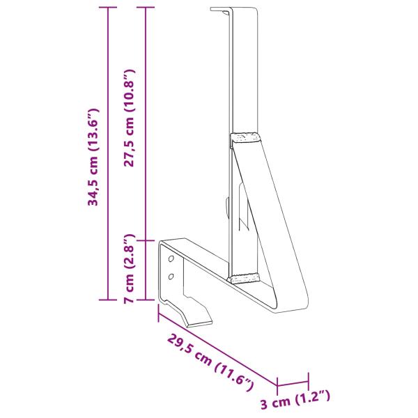 Schneewächter Unterstützung 6 pcs Anthrazit 29,5 x 3 x 34,5 cm