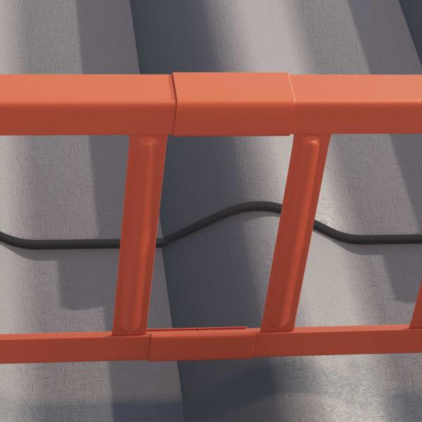 Dachschneeschild Rot 100 x 2,5 x 20 cm Stahl