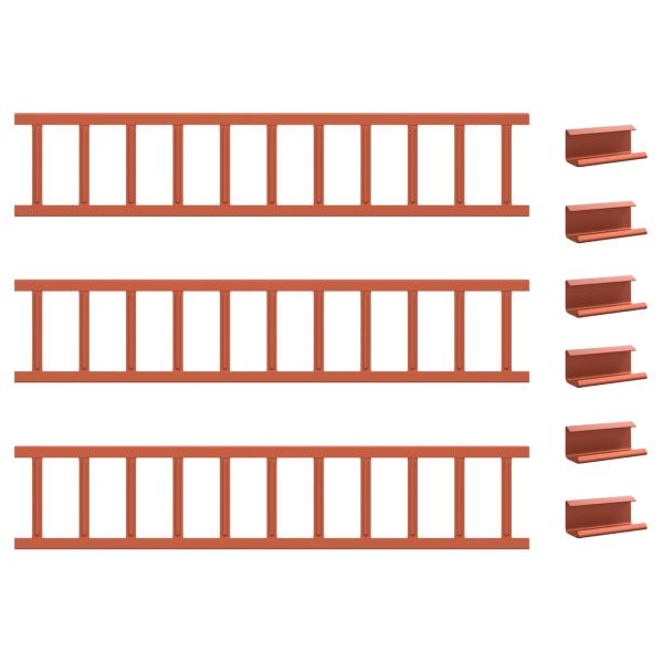 Dachschneeschild Rot 300 x 2,5 x 20 cm Stahl