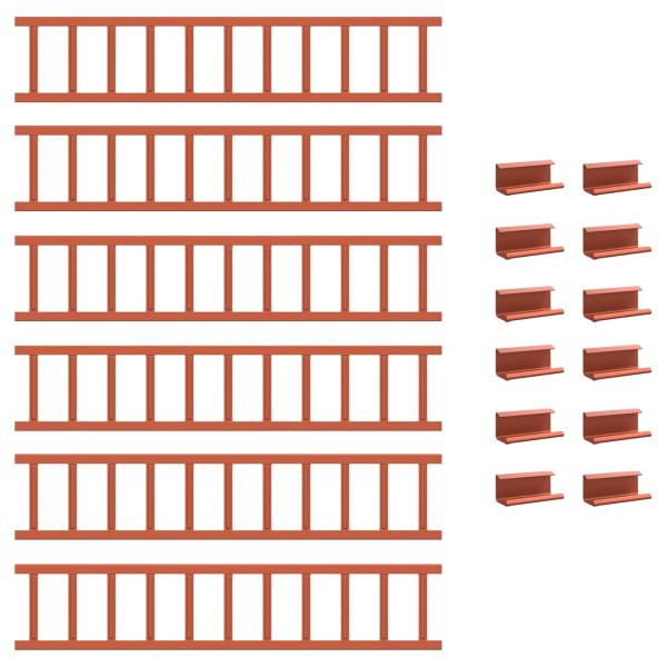 Dachschneeschild Rot 600 x 2,5 x 20 cm Stahl